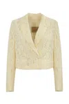 Twinset Boxy Lace Blazer Jacket In Neve