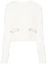 Twinset Braid-trim Chunky-knit Cardigan In White