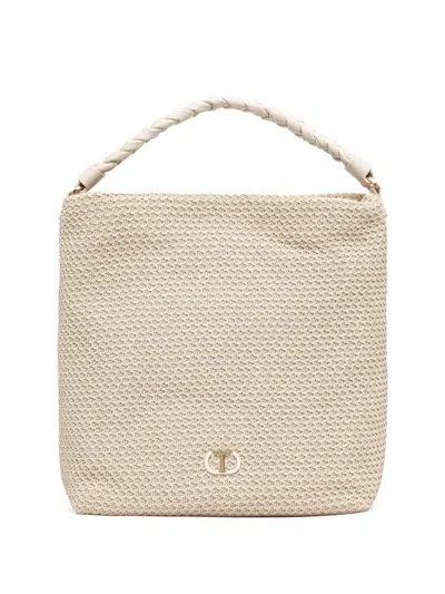 Twinset Braided-handle Tote Bag In Neutrals