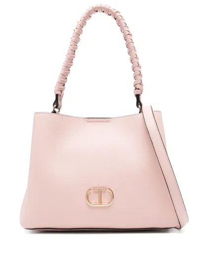 Twinset Braided-handle Tote Bag In Pink