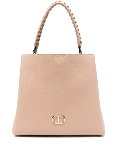 Twinset Braided-handle Tote Bag In Pink