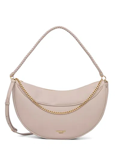 Twinset Braided-handle Chain-link Tote Bag In Pink