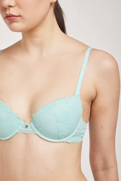 Twinset Bralette Verde Acqua Pizzo In Blue
