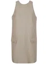 Twinset Broacde Jacquard Mini Dress In Neutrals
