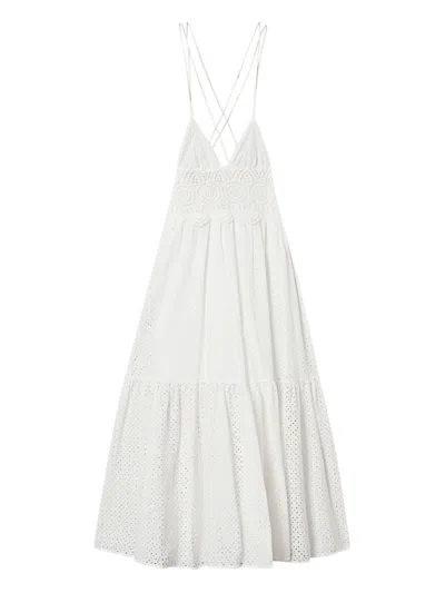 Twinset Broderie-anglaise Dress In White