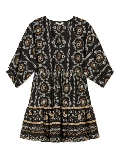 Twinset Broderie Anglaise Mini Dress In Black