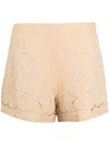 Twinset Broderie-anglaise Mini Shorts In Neutrals