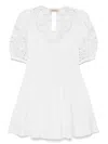 Twinset Broderie-anglaise Poplin Mini Dress In White