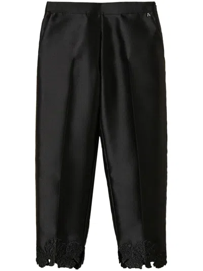 Twinset Broderie-anglaise Trousers In Black
