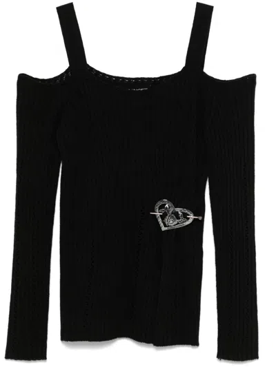 Twinset Brooch-detail Top In Black