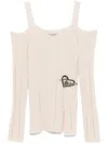 Twinset Brooch-detail Top In Brown