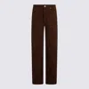 Twinset Straight Trousers With Pockets And Belt Loops In Brown