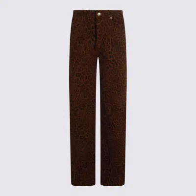 TWINSET BROWN COTTON DENIM JEANS