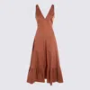 Twinset Brown Cotton Midi Dress