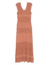Twinset Twin-set Maxi Dress With Deep V-neckline