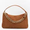 Twinset Rectangular Suede Chain Strap Single Handle In Brown