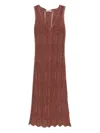 Twinset Brown Midi Dress With Lurex-effect