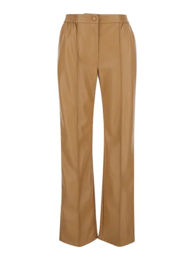 Twinset Brown Pants Elastic Waistband In Sandy Brown