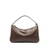 Twinset Medium Liliane Chain-embellished Shoulder Bag In Brown