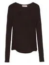 Twinset Fitted Brown Wool Sweater With Deep V-neckline In Brown