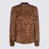 Twinset Brown Viscose Shirt In Animal Print