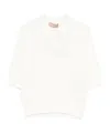 Twinset Brushed-effect Polo Top In White