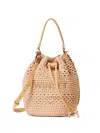 Twinset Logo-embroidered Bucket Bag In Beige