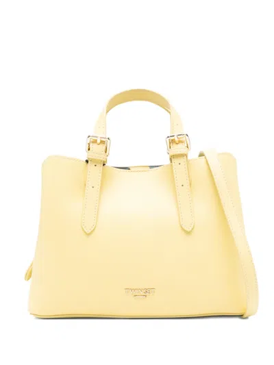 Twinset Buckle-detail Tote Bag In Yellow