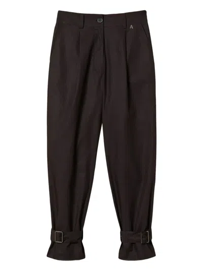Twinset Buckle-detail Trousers In Black