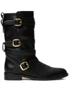Twinset Buckle-strap Biker Boots In 黑色