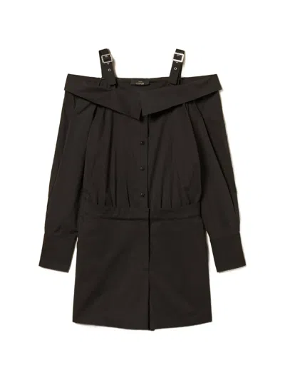 Twinset Buckle-straps Playsuit In Black