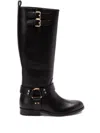 Twinset Black Buckle Boots In Black