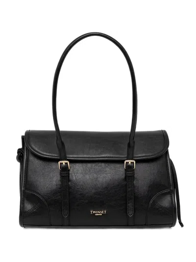 Twinset Buckled-strap Shoulder Bag In Black