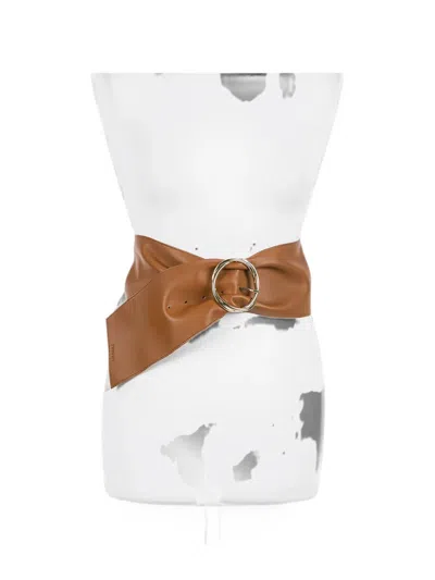 Twinset Buckle-fastening Wide Belt In Brown