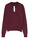 Twinset Twin-set Burgundy Knit Sweater With Keyhole Neck And Ribbed Hem In White