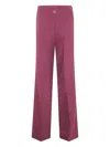Twinset Burgundy Pants With Straight Hem In Pink