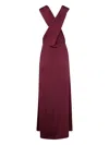 Twinset Ribbed Knit Dress Burgundy In Burgundy