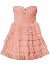 Twinset Bustier Tulle Mini Dress In Rosa
