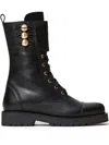 Twinset Button-detail Leather Boots In Black