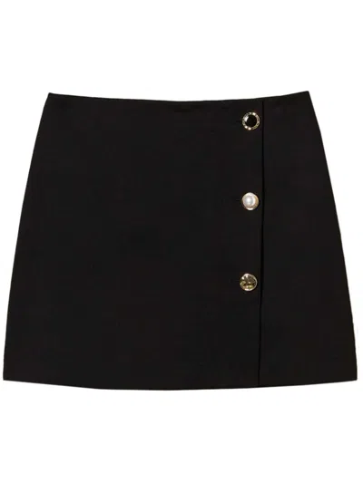 Twinset Button-detail Mini Dress In Black