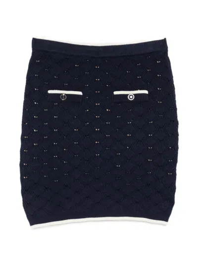 Twinset Button-detail Skirt In Blue