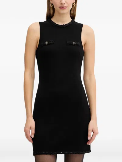 Twinset Button-detail Trim Mini Dress In Black