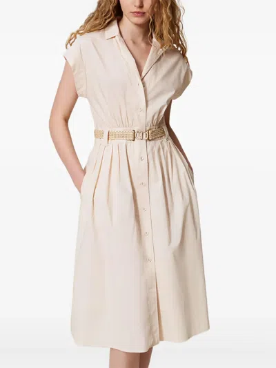 Twinset Button-down Dress In Pink