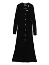 Twinset Button-down Ribbed Dress In Black