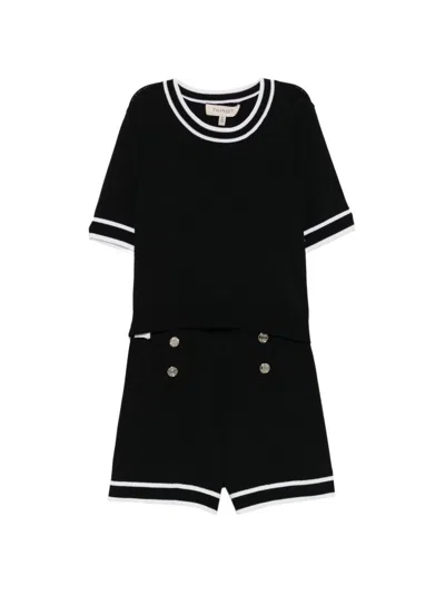 Twinset Kids' Button Dress Set In Black