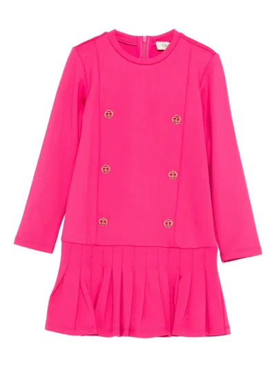 Twinset Kids' Button-embellished Dress In Pink