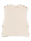 Twinset Button-embellished Sleeveless Top In Neutral