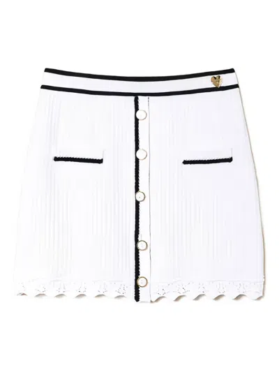 Twinset Button-embellishment Mini Skirt In White