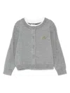 Twinset Button-fastening Logo Cardigan In Gray