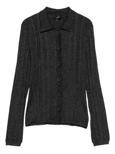 Twinset Button-up Cardigan In Gray